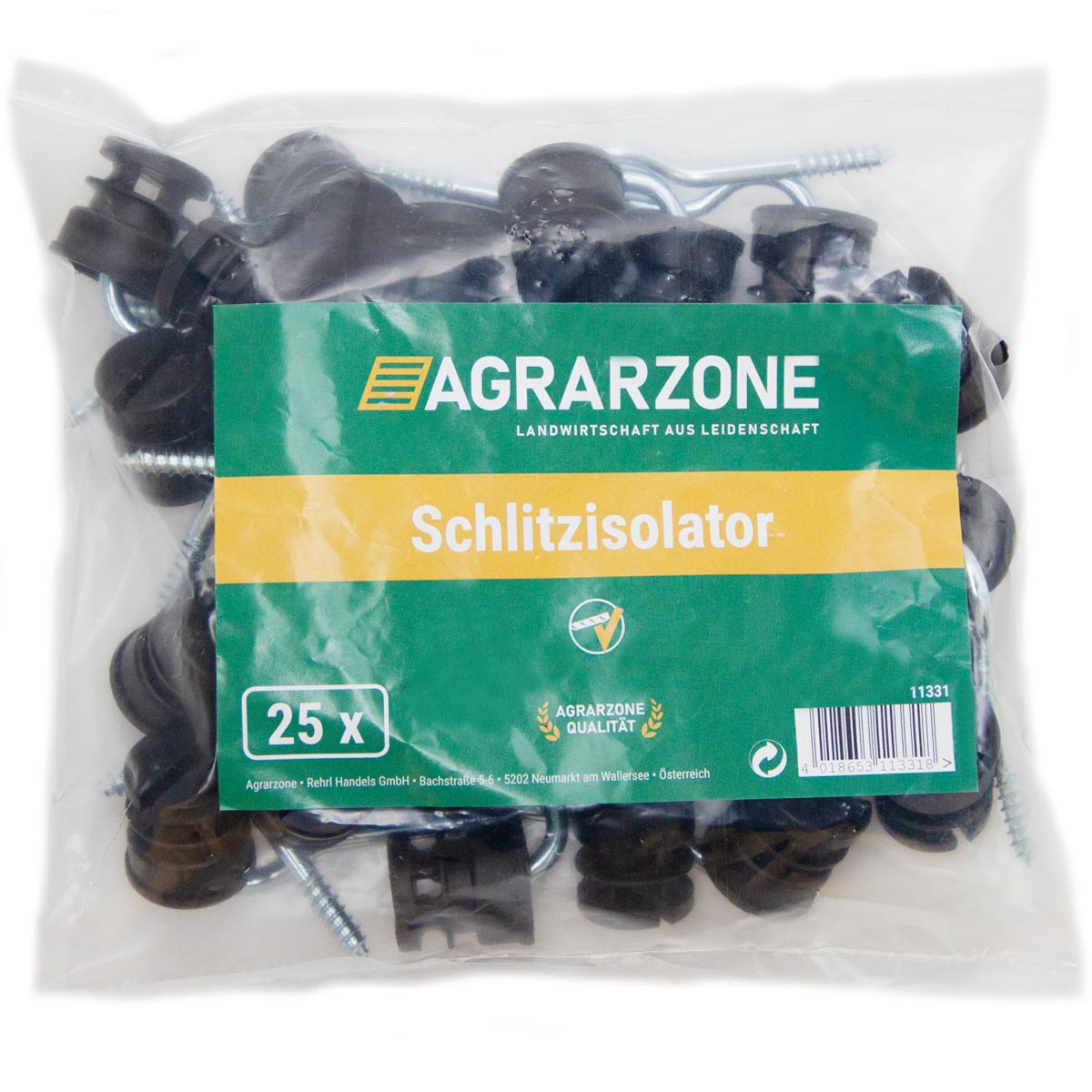 25x Agrarzone Schlitzisolator Stütze 5,3 mm schwarz