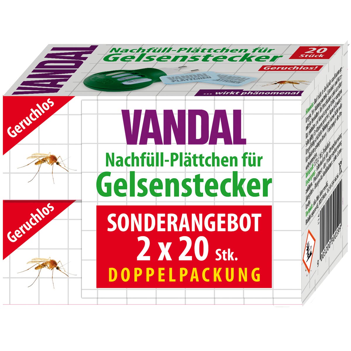 Vandal Gelsenstecker Nachfüll-Plättchen 2x 20 Stk.