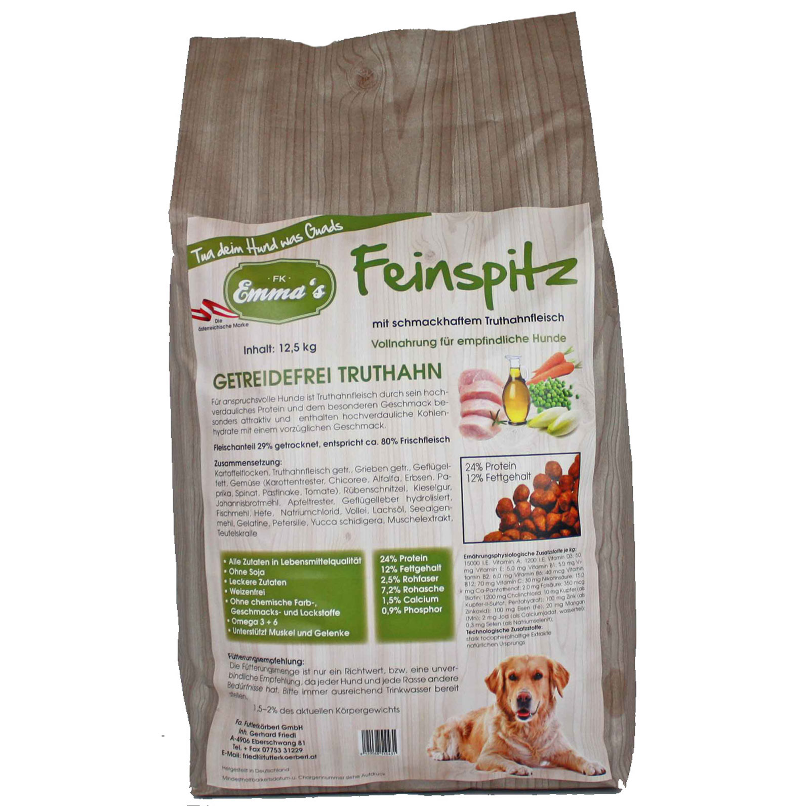 Emmas Hundefutter Feinspitz Truthahn getreidefrei 12,5 kg