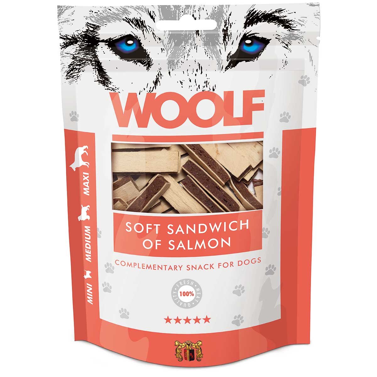 Woolf Hundeleckerli Soft Sandwich mit Lachs