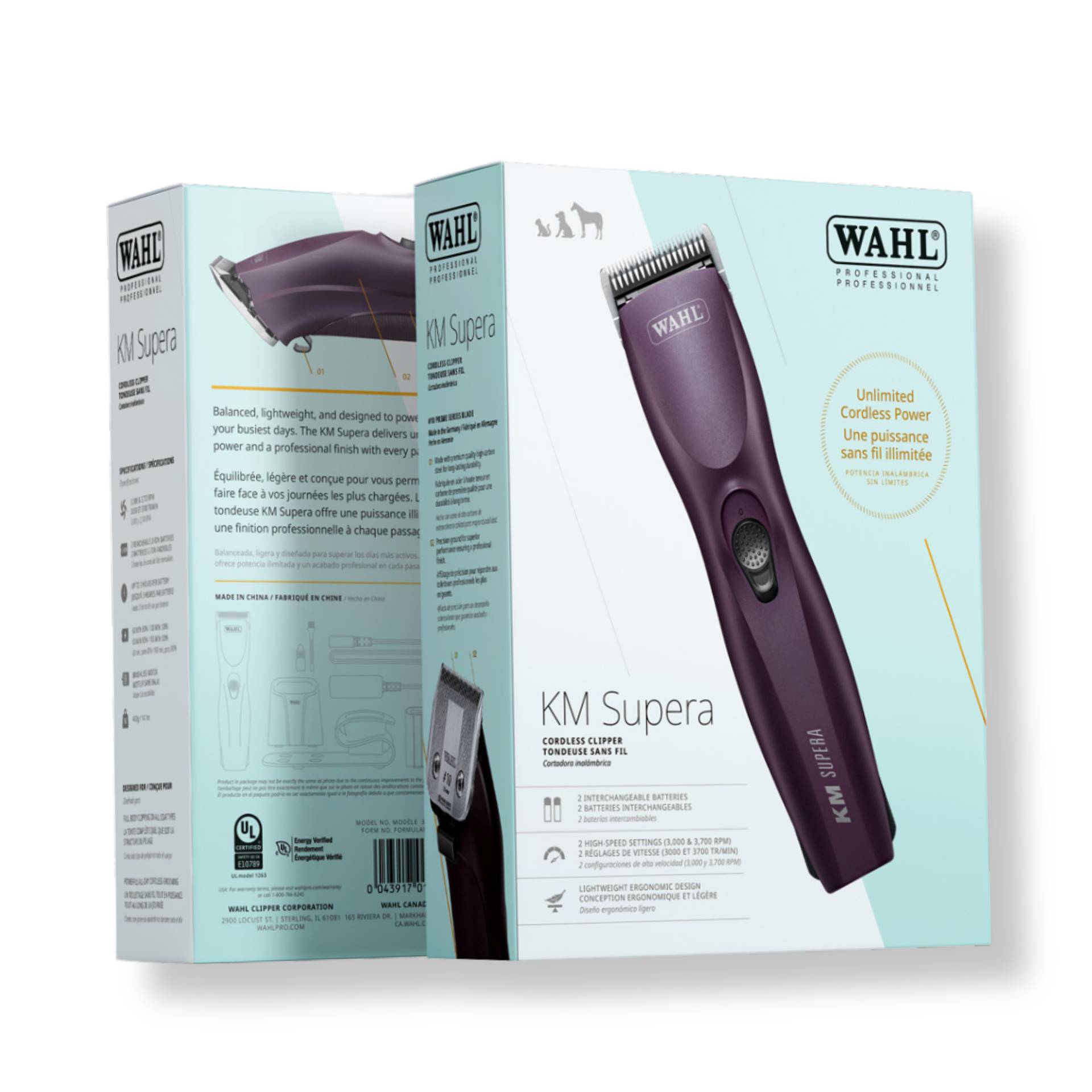 Wahl KM Supera Schermaschine 2x Akku