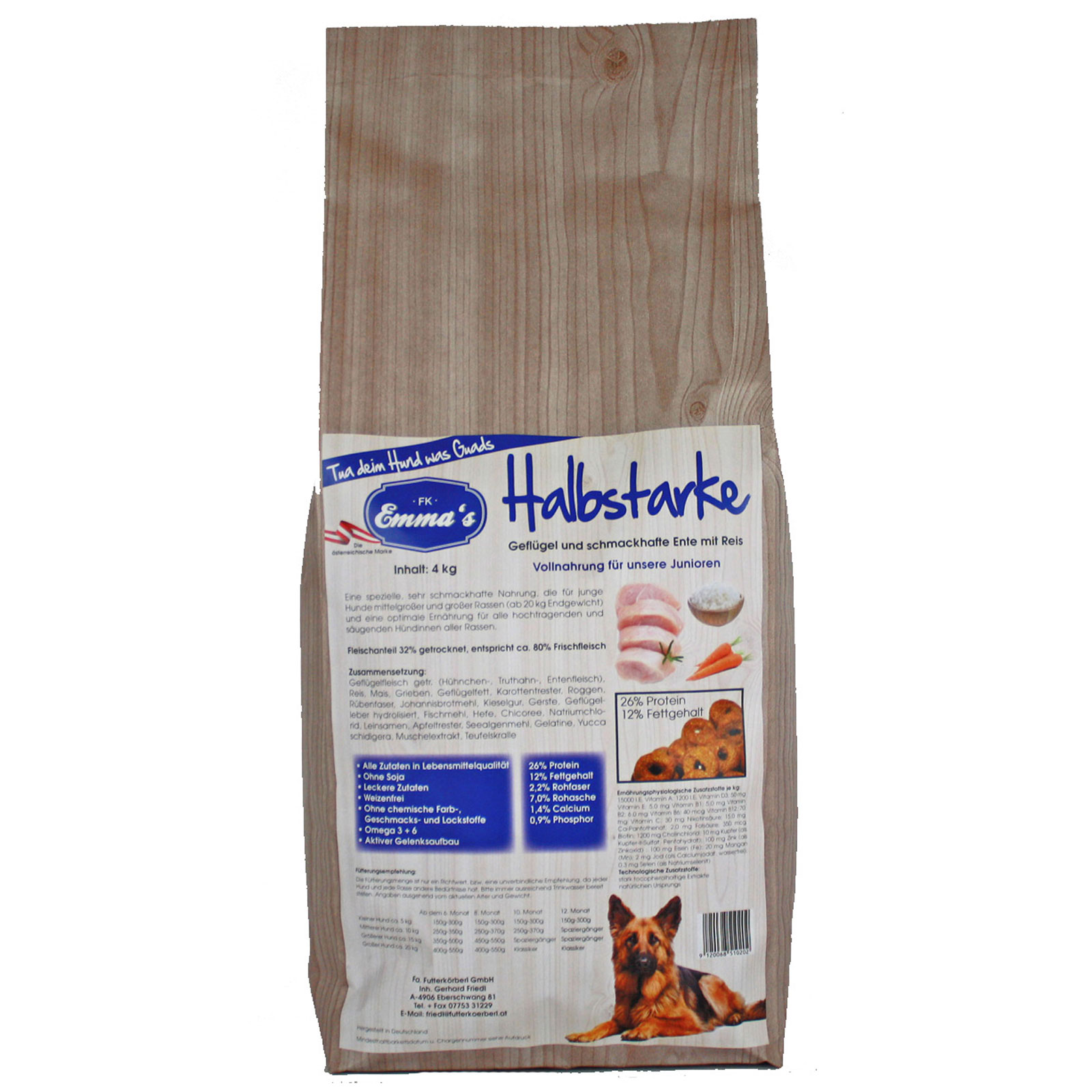 Emmas Hundefutter Halbstarke Junior 4 kg