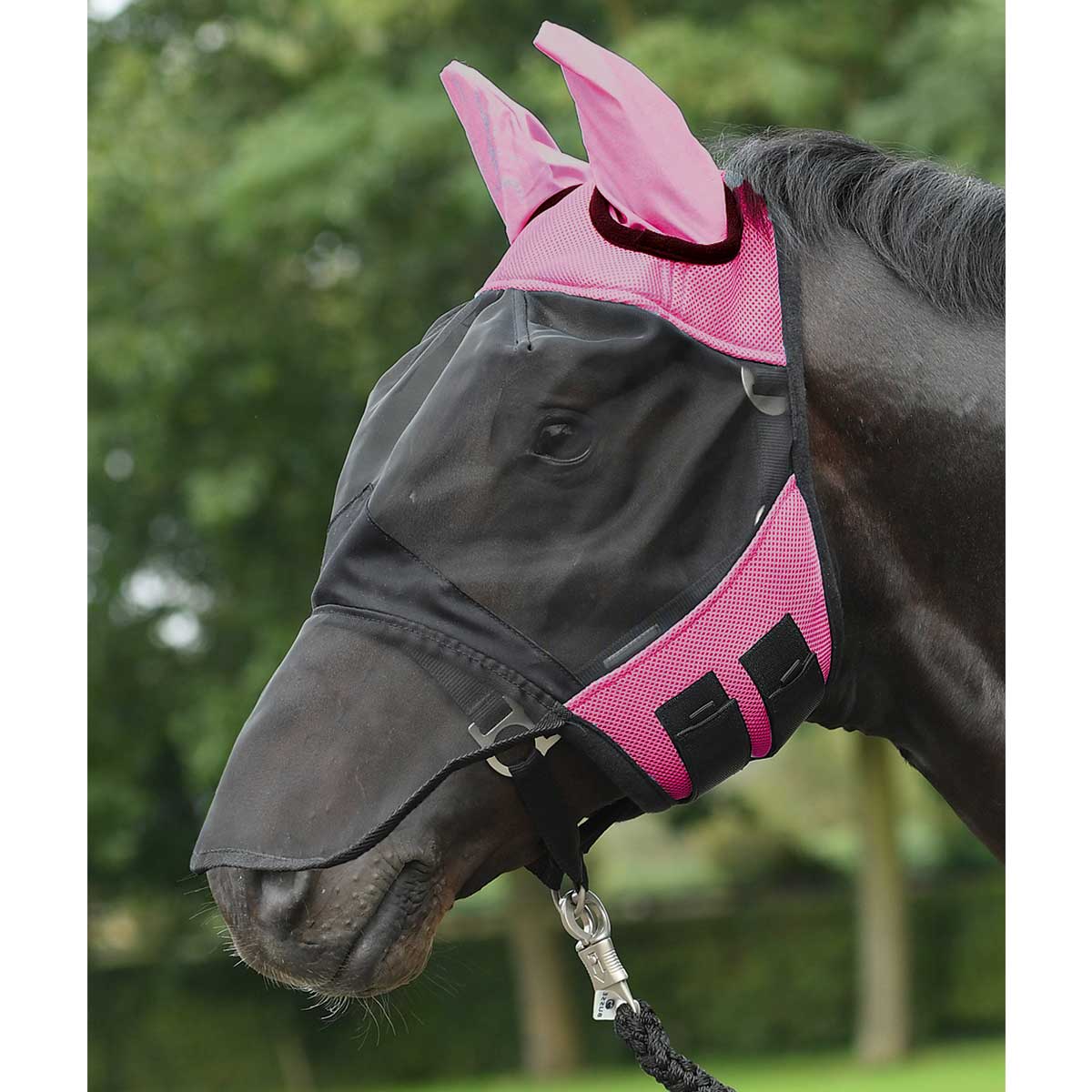 BUSSE Fliegenmaske FLY COVER PRO pink/schwarz Pony