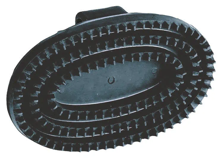 Gummistriegel oval Junior schwarz