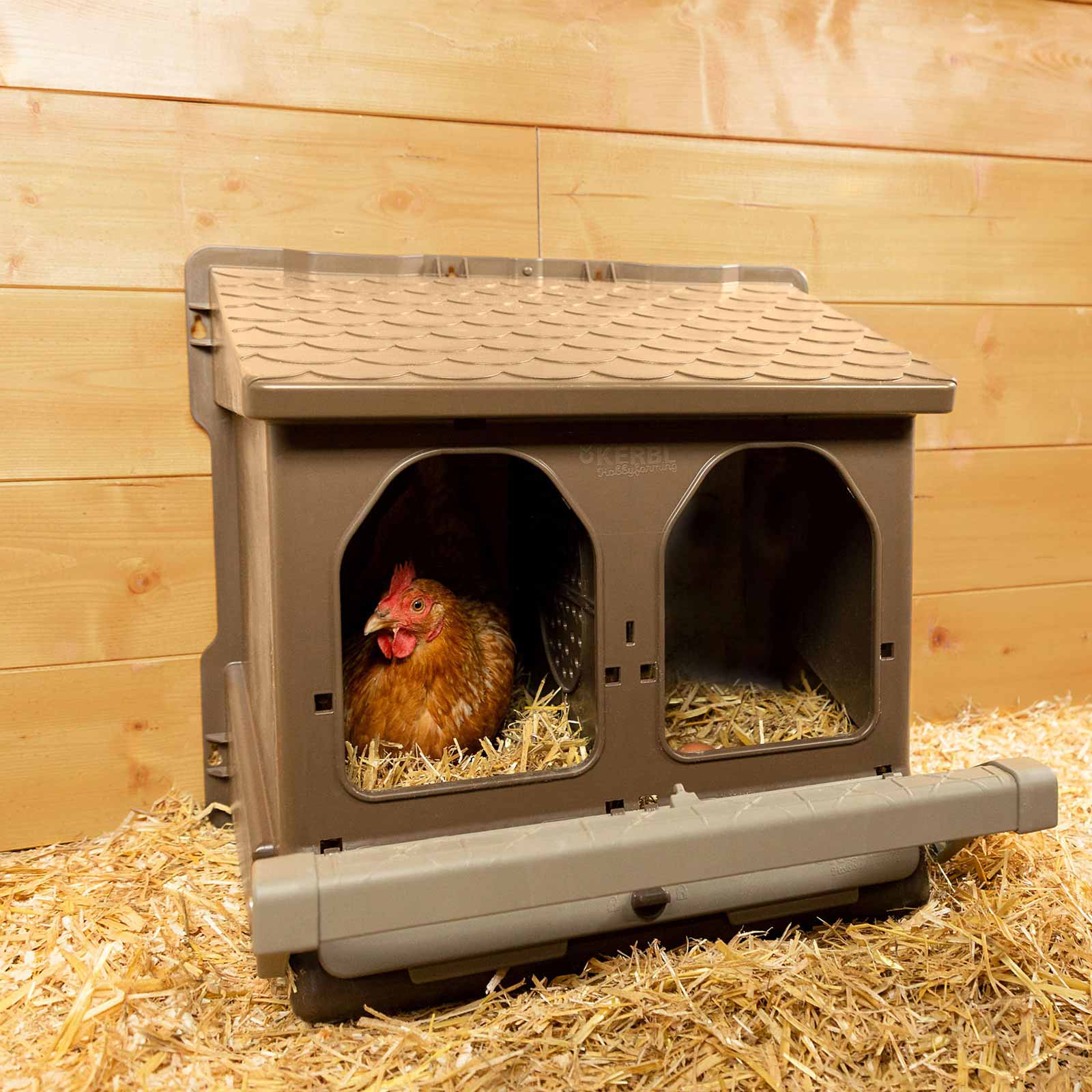 Doppel-Legenest für Hühner aus recyceltem Kunststoff