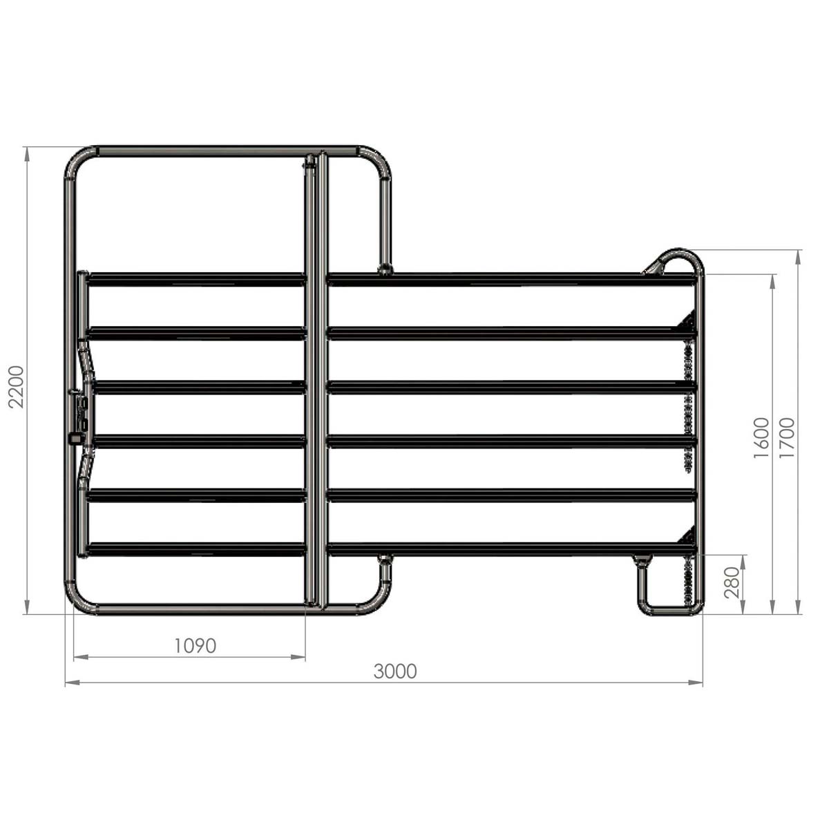 Weidepanel Set 4er Panel-Box mit Weidetor 3 x 3 m