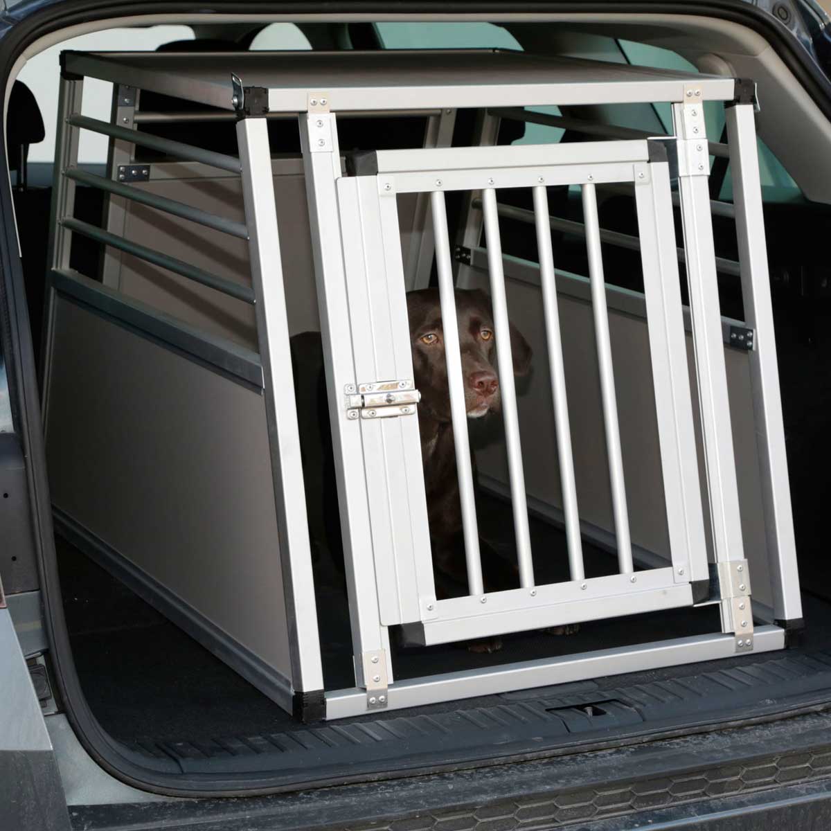 Alu Hunde-Transportbox BARRY eintürig 77 cm