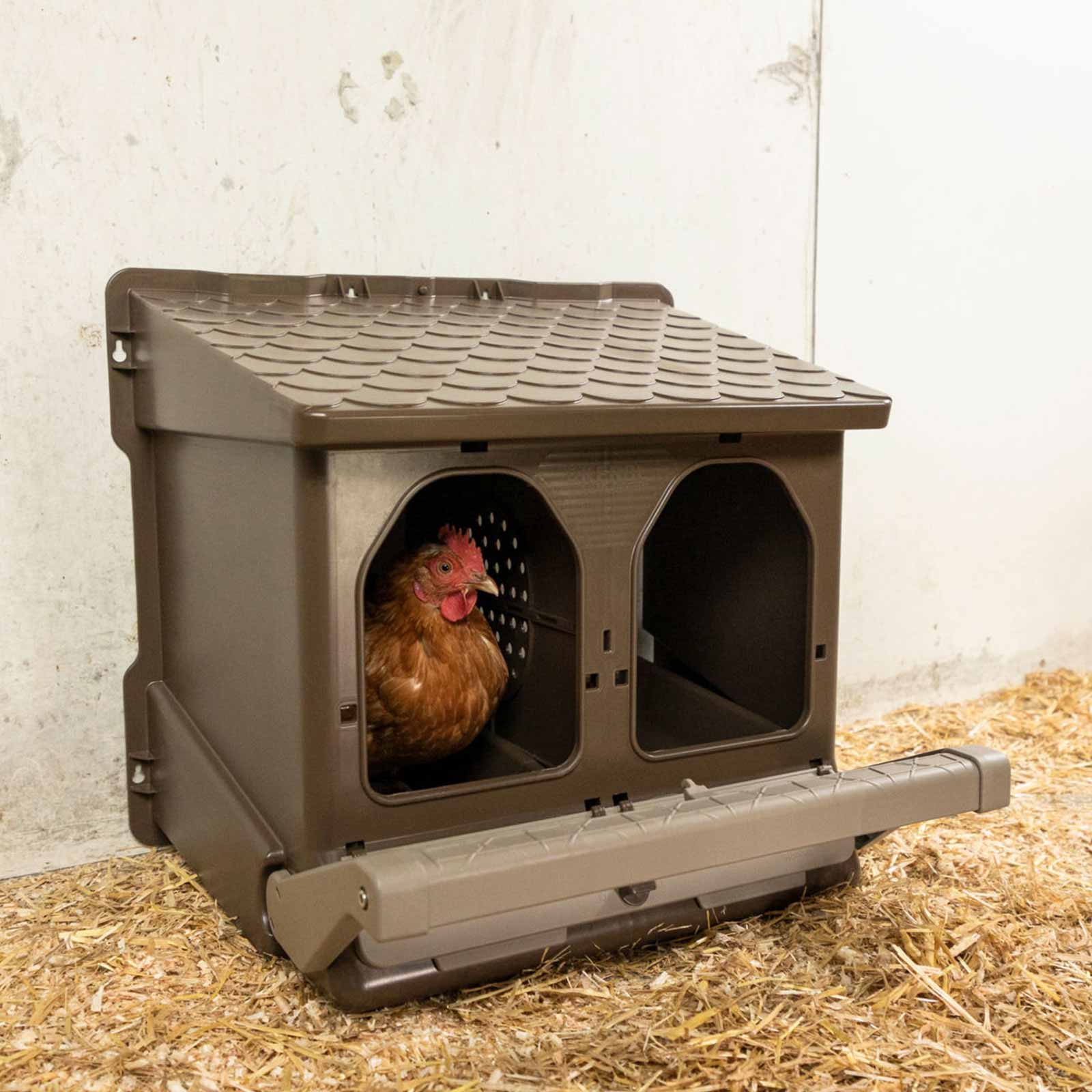 Doppel-Legenest für Hühner aus recyceltem Kunststoff