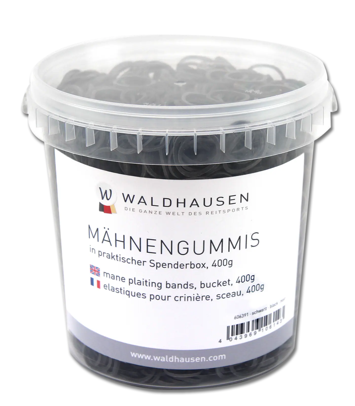 Waldhausen Mähnengummis im Eimer, schwarz, 400 g