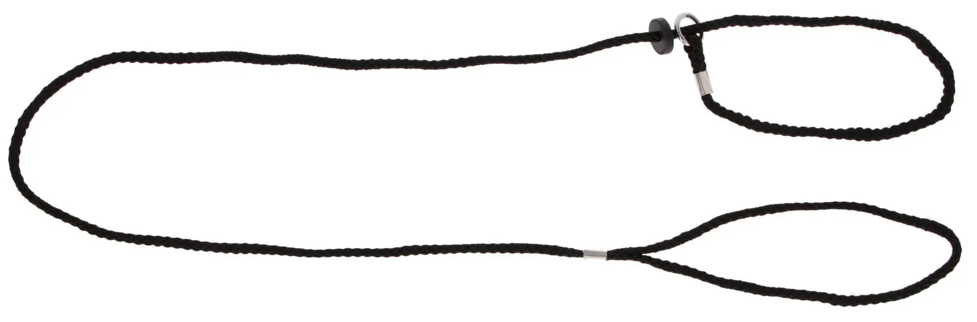 Vorführleine schwarz Nylon mit Halsung 6 mm x 125 cm