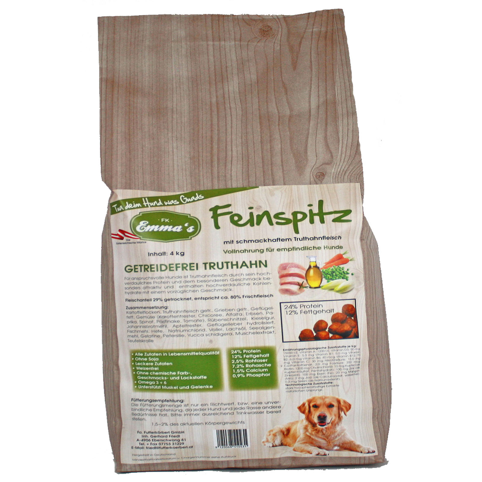 Emmas Hundefutter Feinspitz Truthahn getreidefrei 4 kg