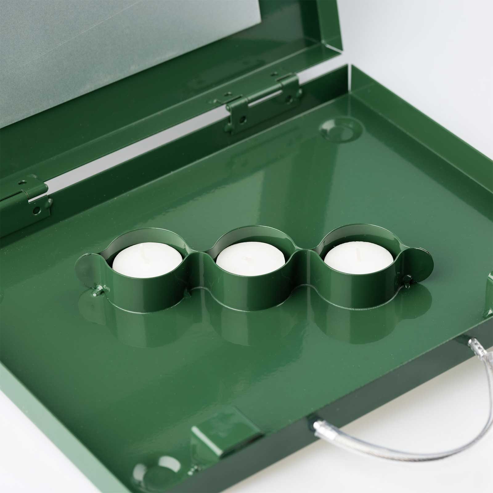 Eurohunt Teelicht-Heizung grün mit Teelichter 100er Pack