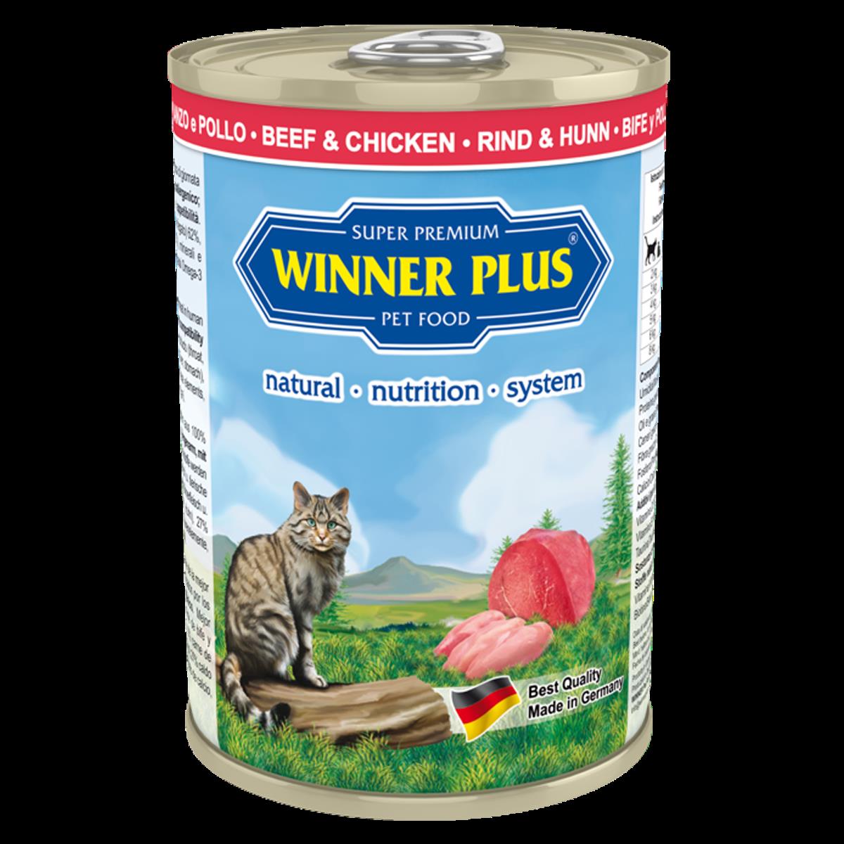 Winner Plus Super Premium Menü Cat Rind & Huhn 12 x 395 g