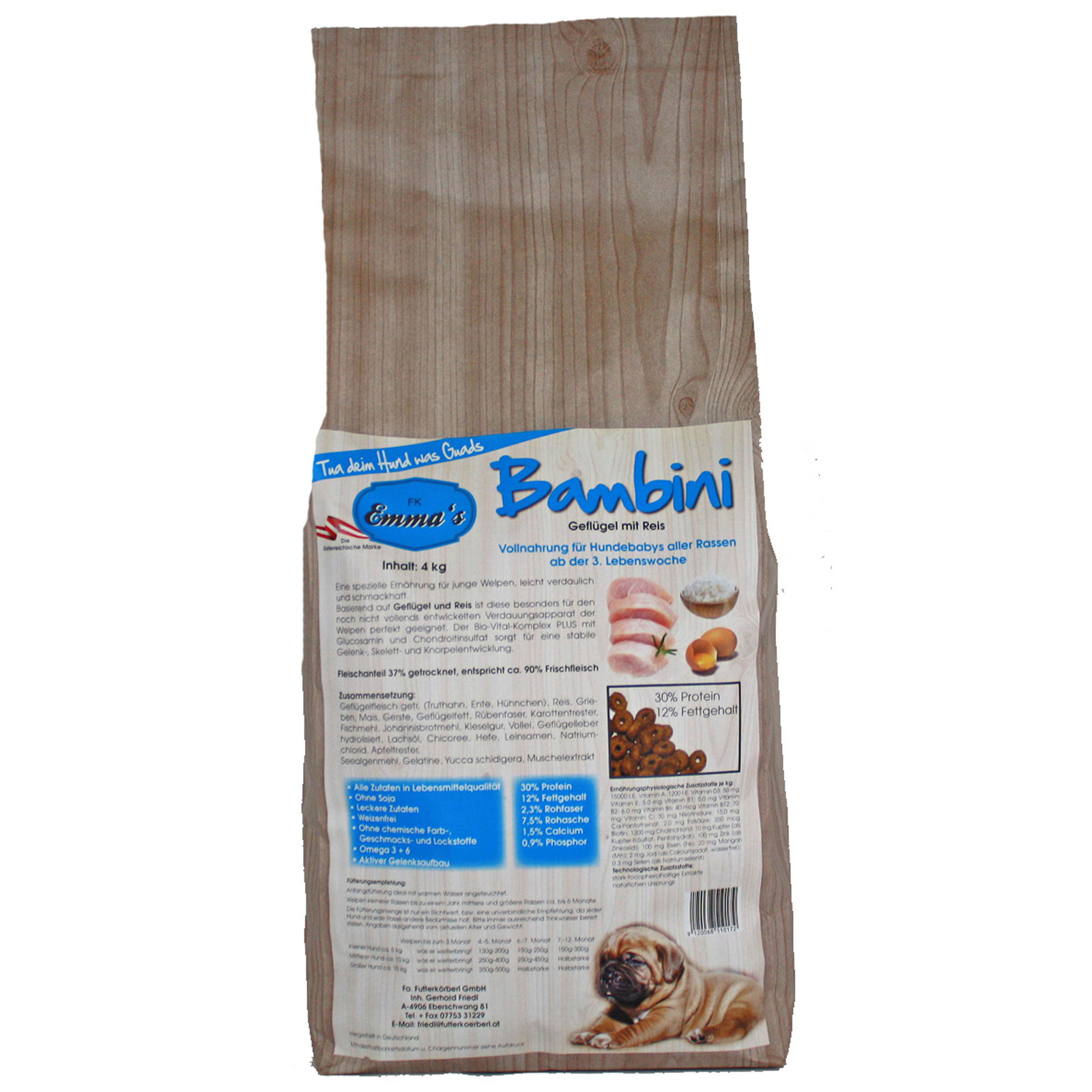Emmas Hundefutter Bambini für Welpen 4 kg