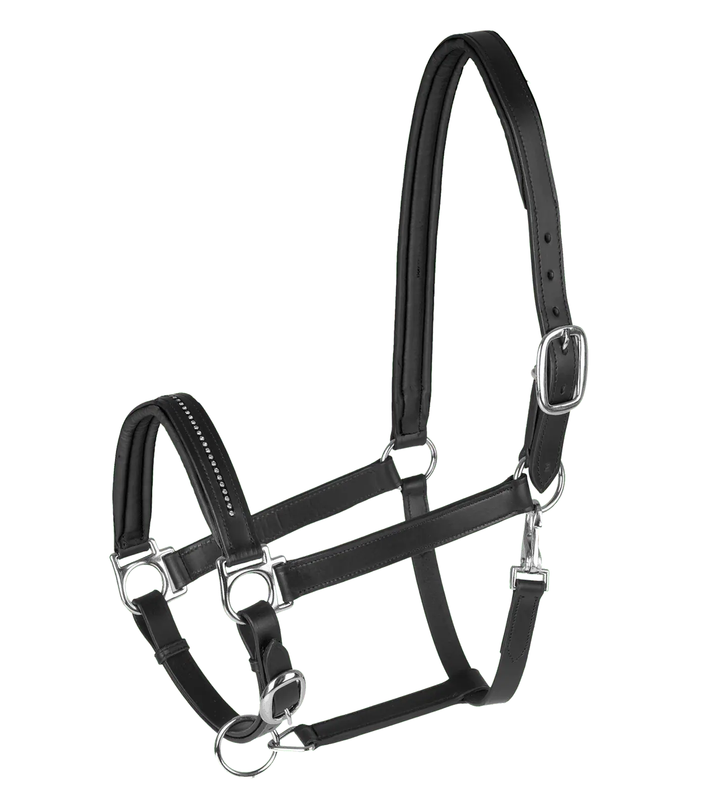 STAR Lederhalfter Diamond, schwarz, Shetty
