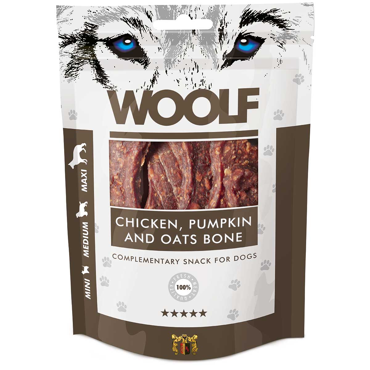 Woolf Hundeleckerli große Knochen mit Hühnchen, Kürbis & Hafer