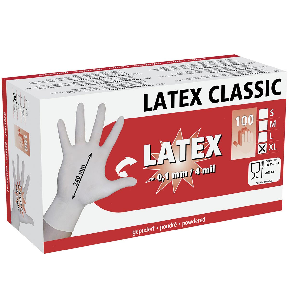 Einmalhandschuhe Latex Classic L