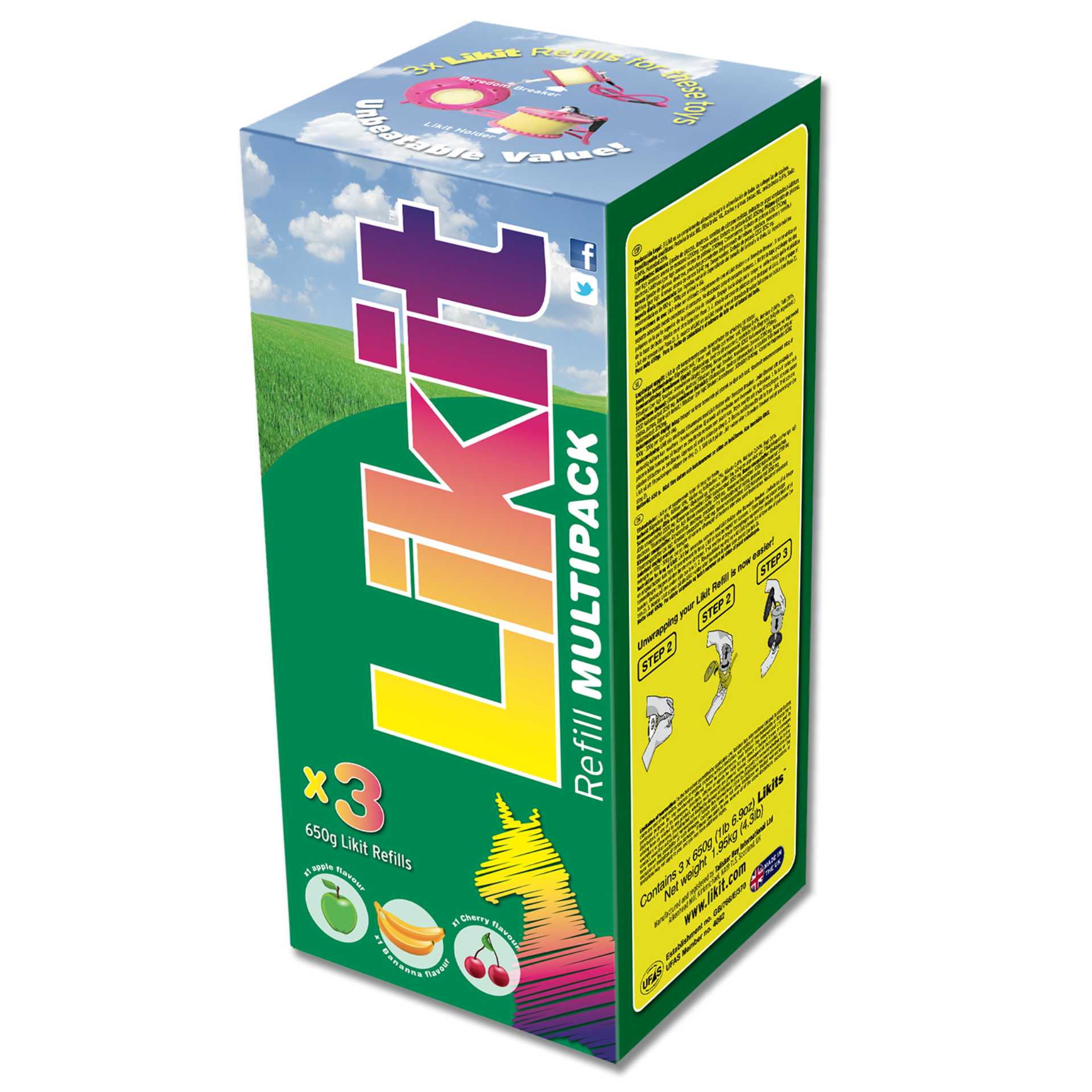 Likit 650 g Sammelpackung, Apfel, Kirsche, Banane