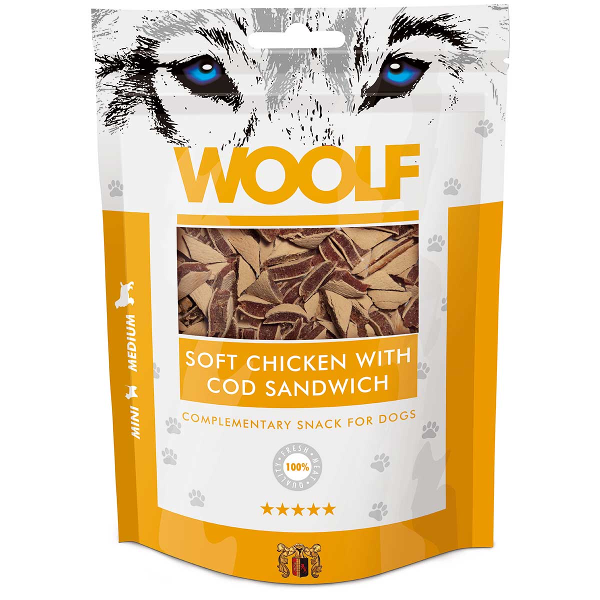 Woolf Hundeleckerli Hühnchen & Kabeljau Sandwich