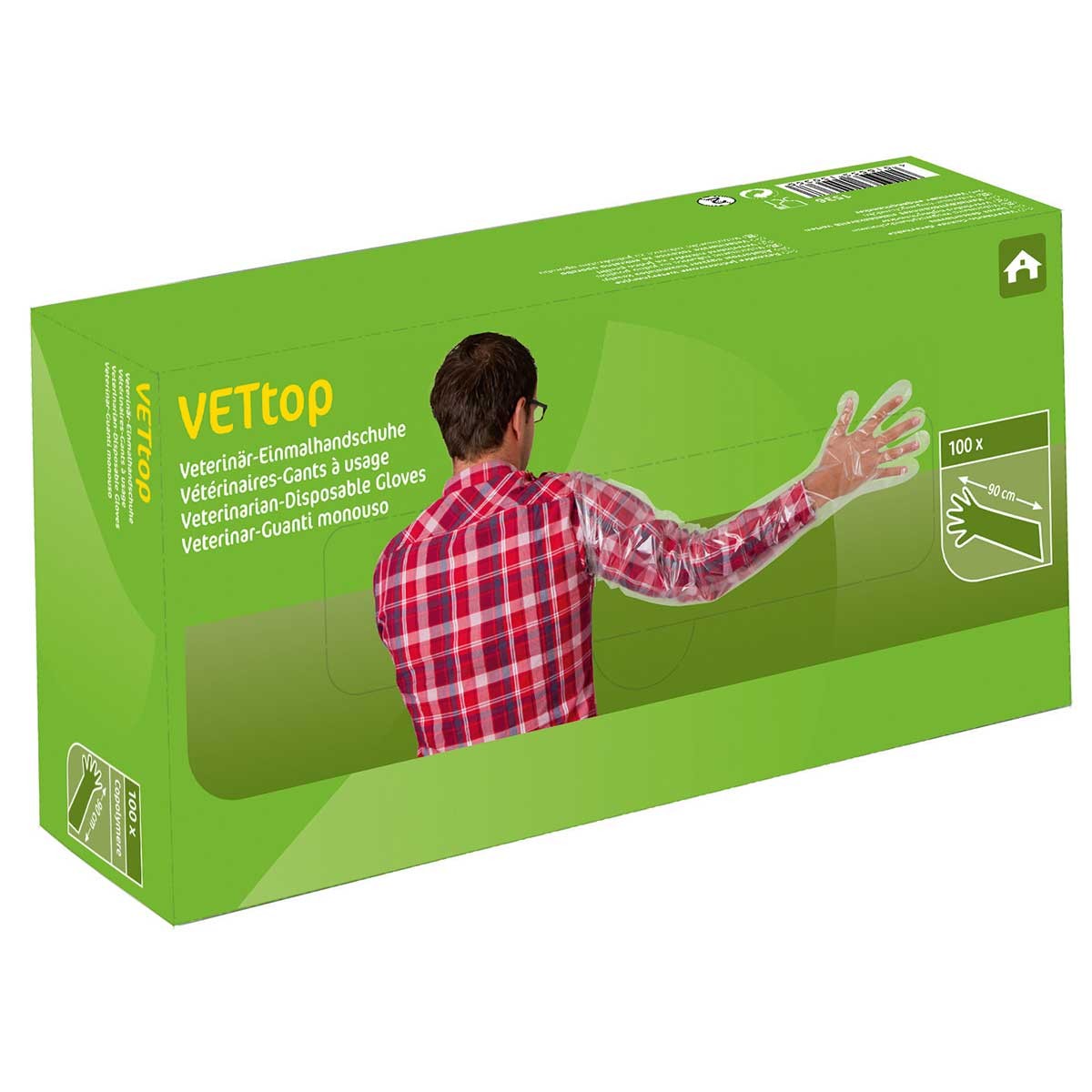 100x Veterinär-Einmalhandschuhe VETtop transparent