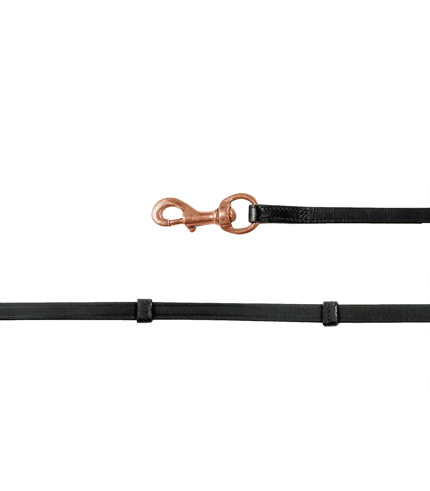 Waldhausen Island Zügel mit rosegoldenen Karabiner, schwarz