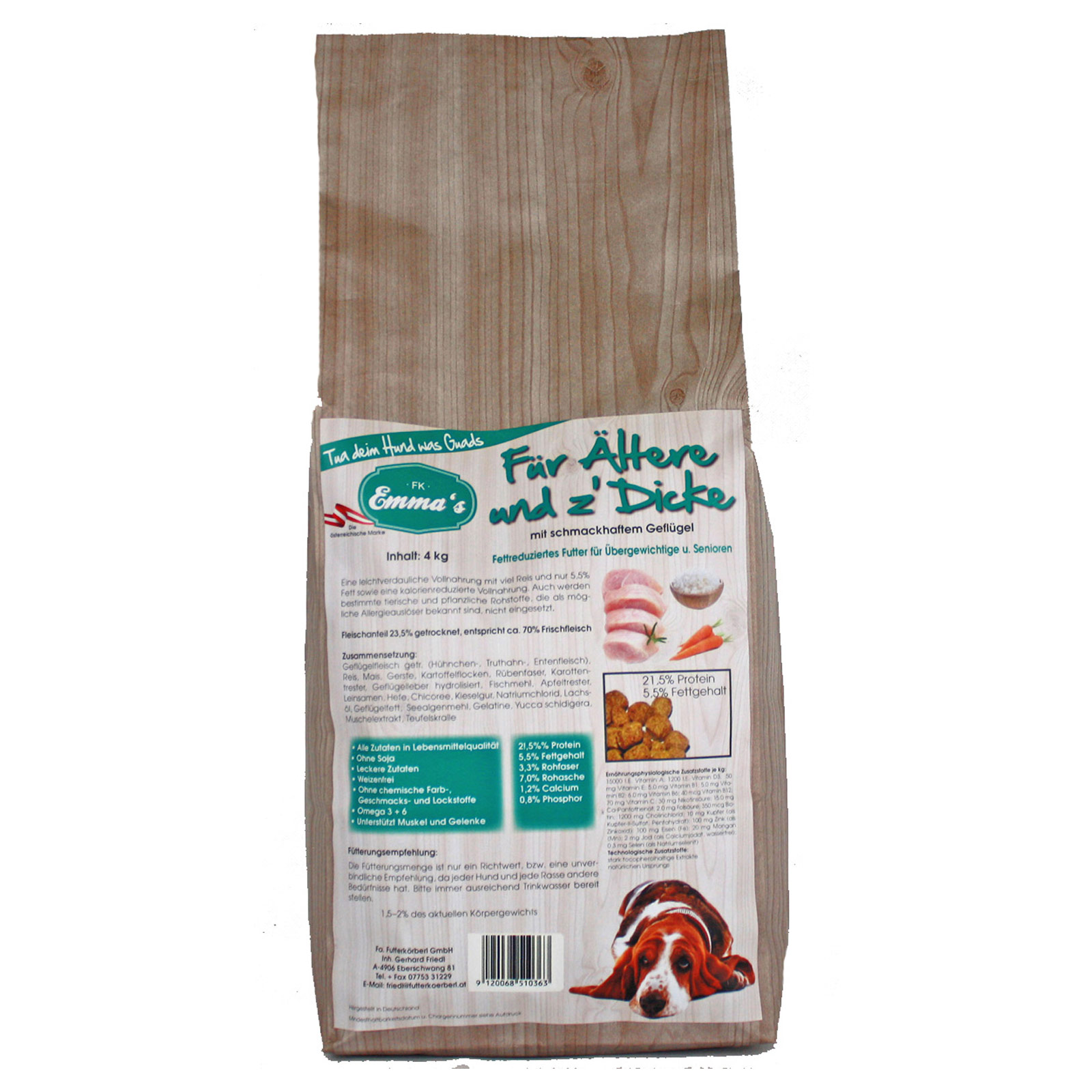Emmas Hundefutter Ältere & Z´dicke Senior 4 kg