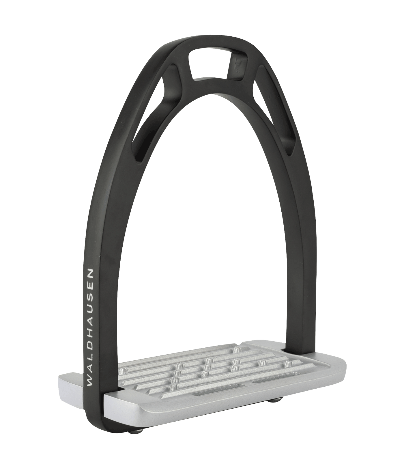 Waldhausen Aluminium Steigbügel, schwarz/silber, 12cm