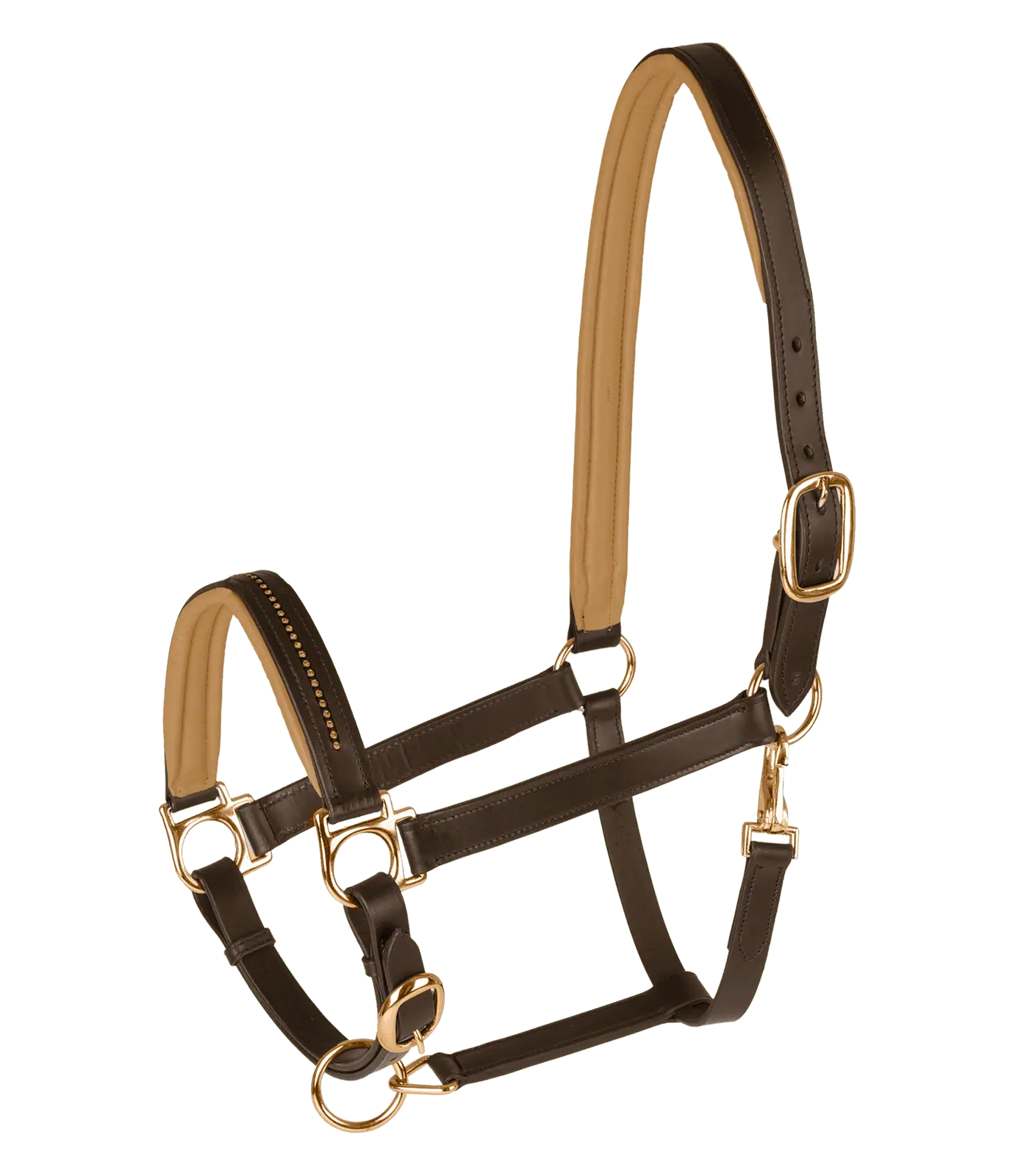 STAR Lederhalfter Diamond, braun/gold, COB