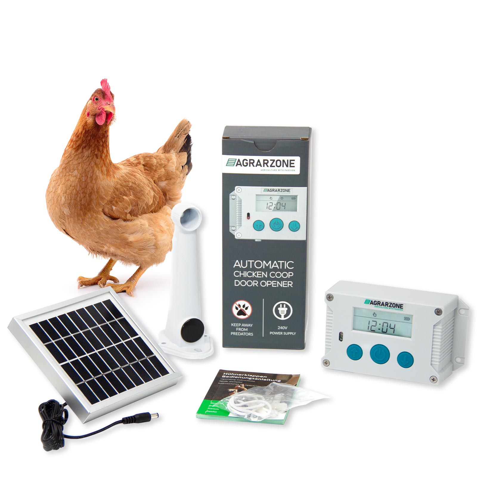 Agrarzone automatische Hühnerklappe Solar WILMA ohne Schieber