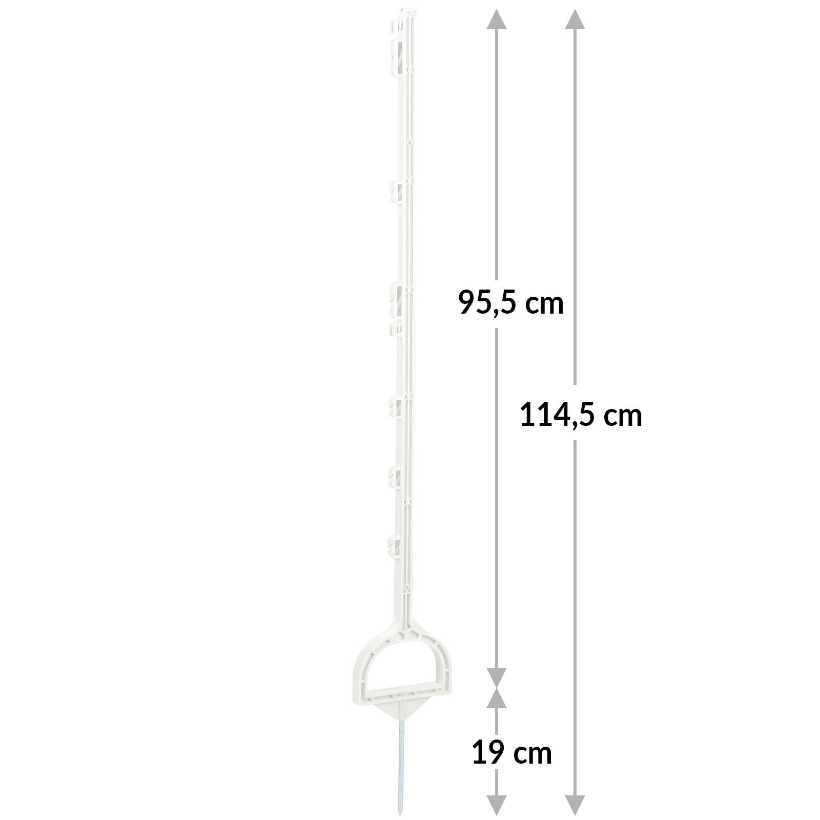 Steigbügelpfahl 114,5 cm, weiß (5er Pack)