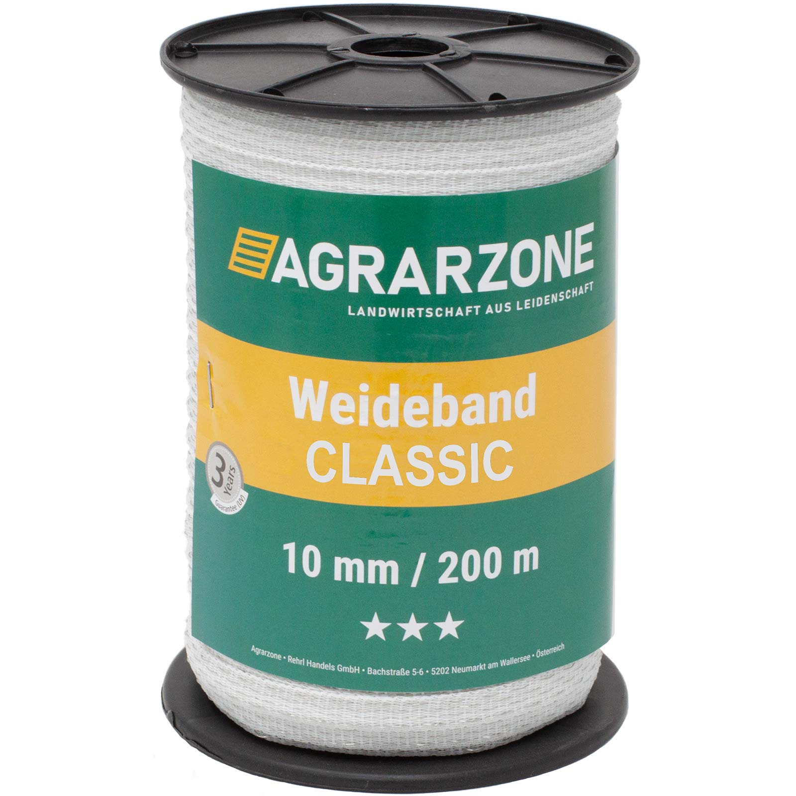 Agrarzone Weidezaunband Classic 0.20 + 0.30 Niro, weiß 200 m x 10 mm